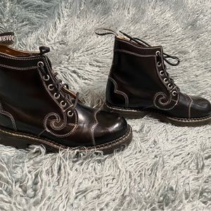 Vintage vtg John fluevog 7th Heaven DERBY SWIRL (6 EYE) CLASSIC DERBY BOOT